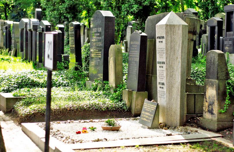 Новое еврейское кладбище в Праге, могила Франца Кафки.
