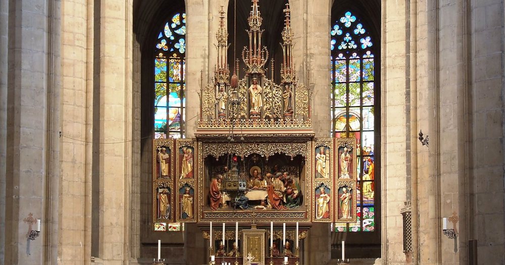 Фрагмент интерьера собора Святой Варвары в Кутна-Горе (Чехия).