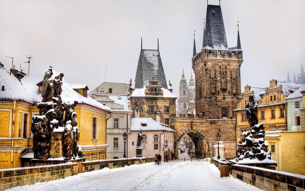 Прага зимой - Карлов мост в Праге